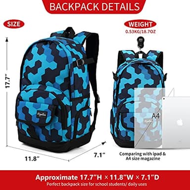 rickyh style School Backpack Travel Bag for Men & Women Lightweight College Back Pack with Laptop Compartmen - Image 4