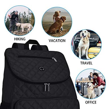 BAGLHER Dog Travel Bag, Airline Approved Pet Supplies Backpack, Dog Travel Backpack with 2 Silicone Collapsible Bowls and 2 Food Baskets, Black - Image 5