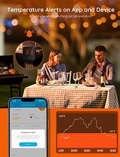 Govee Wireless Meat Thermometer with 4 Probe, Smart WiFi Meat Thermometer with Unlimited Range App Notification Alert, Digital Rechargeable Bluetooth Food Thermometer for Smoker BBQ Grill Oven Kitchen - Image 8