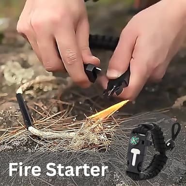 Binoculars with Compass 7 in 1 Survival Paracord Bracelet, Fire Starter, Compass, Whistle, Outdoor Ultimate Tactical Gift for Kids, Men, Scouts Gift for Him/Her, Spyglass, Birthday Gift - Image 5