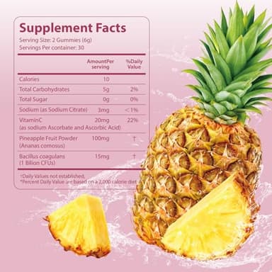 Premium Feminine Balance Gummies for Women,Pineapple Gummies for Women Ph Balance,Delicious Hawaiian Pineapple Flavor for Women's Health, Immune Support, Gluten-Free, Vegan- 60 Gummies - 30 Servings - Image 2