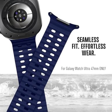 Acextro 6-Pack Marine Sport Band Compatible with Galaxy Watch Ultra Bands 47mm (2025/2024), Samsung Watch 7 Ultra Bands for Men Women, Breathable Ocean Silicone Strap No Gap Design - Image 3