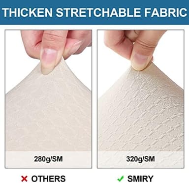 Smiry Waterproof Seat Covers for Dining Room Chairs Set of 4, Stretch Jacquard Removable Washable Chair Seat Slipcovers Protector, No Rear Covers, Beige - Image 5