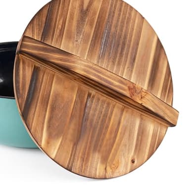 AILIBOO 2 QT Black Enameled Cast Iron Dutch Oven，Iron Biryani Pot，Le Creuset，Instant Pot Bakeware Sets, Casserole Dishes for Oven -Gradient Blue - Image 9