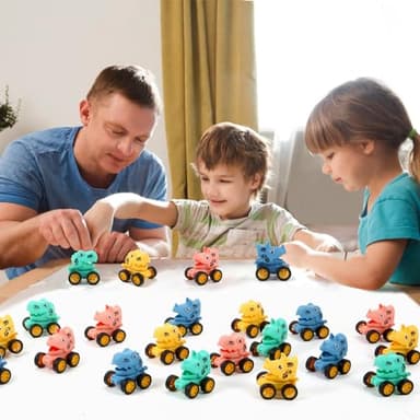 18Pcs Dinosaur Pull Back Cars Set for Kids Toddlers, Bulk Mini Racing Vehicles Toys Party Favors, Pinata Fillers, Goodie Bag Stuffers, Classroom Prizes for Boys Girls - Image 7