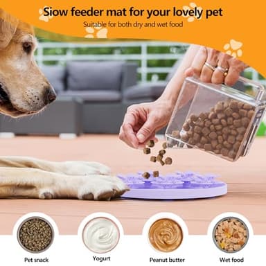 AWINNER Slow Feeder Dog Bowl Make Mealtime Fun and Healthy with - Reduce Overeating and Aid Digestion Cat Lick Mat (Purple) - Image 4