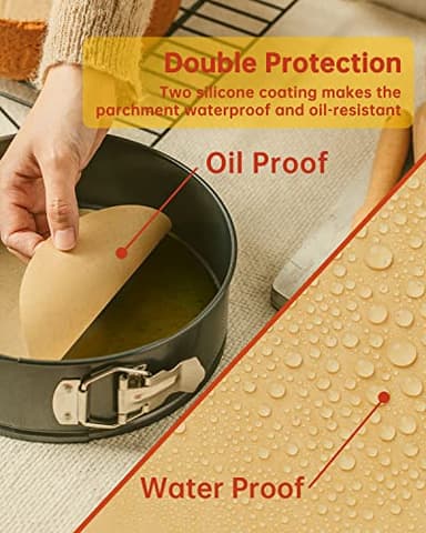Katbite 200Pcs 9 Inch Parchment Paper Rounds, Unbleached & Non-stick, Precut Parchment Circles for Cheesecake Spring Pans, Storage/Freezing Hamburger Patties - Image 4