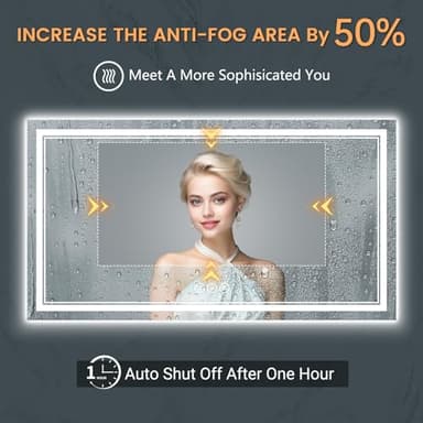 SOGOLINE Led Mirror for Bathroom 96x36 Inch, Front and Backlit, Lighted Bathroom Mirror with Insert Light Pattern, Brighter & Clearer, Dimmable, 3 Colors, Memory, ETL Listed, Shatter-Proof - Image 5