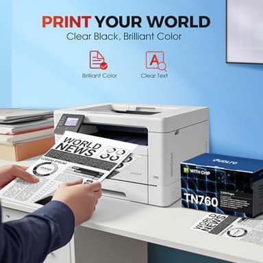 TN-760 - TN760 Toner for Brother Printer - Replacement for Brother TN760 TN-760 TN730 TN-730 Toner Compatible with MFC-L2750DW HL-L2370DW MFC-L2710DW HL-L2350DW HL-L2390DW DCP-L2550DW Printer(4 Black) - Image 5