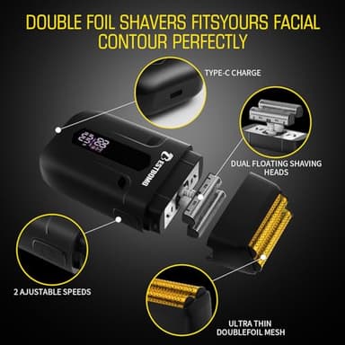 BESTBOMG® Hair Clippers for Men, Professional Hair Clippers, Beard Trimmer& Rechargeable Shaver Set, Metal T-Blade, LED Display, Barber Hair Cutting Kit for Men Grooming & Gifts, BS-808A (Black) - Image 3