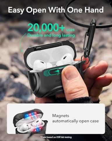 ESR for AirPods Pro 2 Case (2023/2022/2019, 2nd/1st Gen), Compatible with AirPods Pro 2nd Generation (USB-C/Lightning Cable), Effortless MagSafe, Drop-Proof Lock, Easy Open, Cyber Series, Black - Image 5