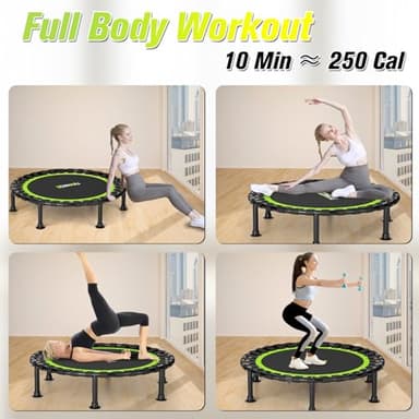 ZCMHAXJ Foldable Mini Trampoline, 40"/48" Rebounder Trampoline for Adults & Kids, 440lbs Capacity Indoor Fitness Workout Exercise Equipment - Image 7