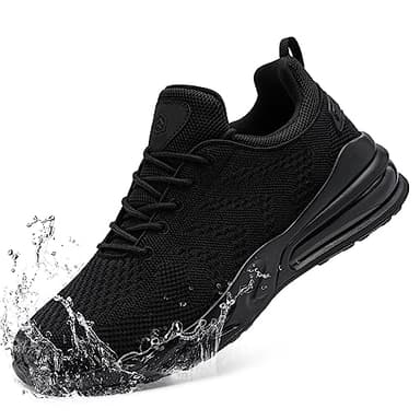 LARNMERN Men Non Slip Work Sneakers Water Resistant Food Service Zapatos Trabajo Antideslizantes Walking Shoes Waterproof Shoes Slip-on, Black 11.5 - Image 1
