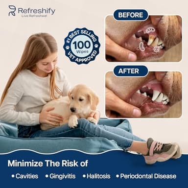 Dog Teeth Cleaning Wipes - 100 Value Pack - Fresh Mint Dog Dental Wipes, Vet Formulated Pet Teeth Cleaning Finger Wipes for Dogs & Cats – Effective Dog Teeth Cleaning, Plaque & Tartar Solution - Image 7