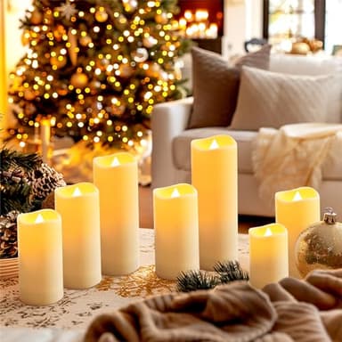 Hausware Flameless Candles 12 Pack, 4"-7" Flickering LED Pillars with Remote Timer & Waterproof, Battery Operated for Outdoor Lanterns Indoor Decor - Image 4