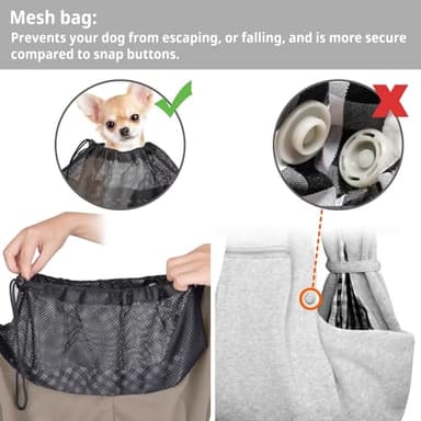 CUBY Dog and Cat Sling Carrier - Hands Free Reversible Pet Papoose Bag - Soft Pouch and Tote Design - Suitable for Puppy, Small Dogs Cats Outdoor (Khaki Senior, Adjust Strap 2.0)… - Image 3