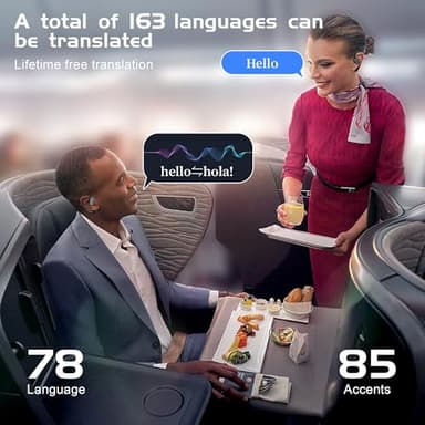 IAMJOY Language Translation Earbuds, 163 Two Way AI Translator Earbuds Language Translator OWS Earbuds Real Time 3-in-1 Online Translator Device with APP Fit iOS ＆ Android for Travel Business Learning - Image 2