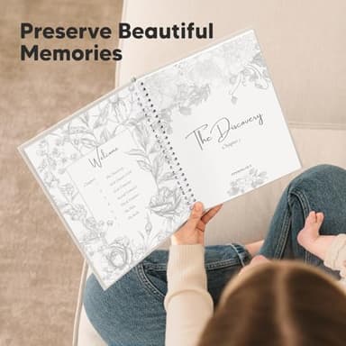 Pregnancy Journal, Pregnancy Announcements - 80 Pages Hard Cover Baby Books For Mom To Be Gift, Baby Memory Book Keepsake, Gender Reveal Gifts For New Moms, Shower & Registry (Clay) - Image 8