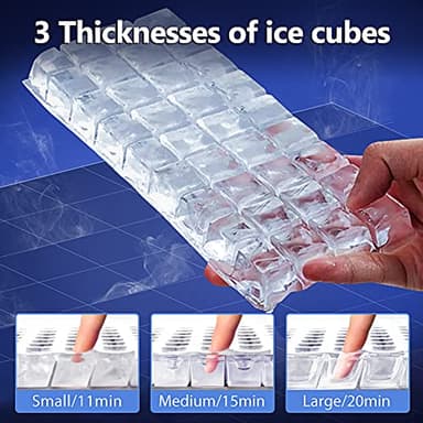 Commercial Ice Maker Machine 90LBS/24H with 18LBS Storage Bin, Stainless Steel Under Counter Large Ice Machine, 2 Water Inlet Modes, Freestanding and Built in Ice Maker for Bars, Home and Offices - Image 3