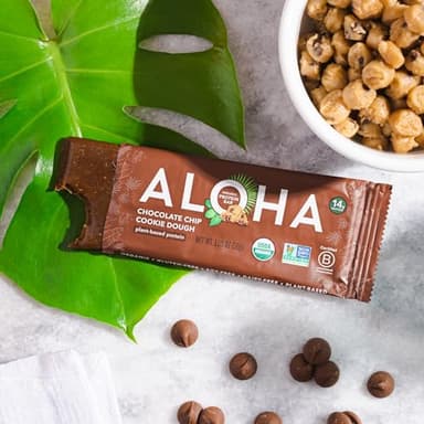 ALOHA Organic Plant Based Protein Bars - 3 Flavor Variety Pack - 12 Count, 1.98oz Bars - Vegan Snacks, Low Sugar, Gluten-Free, Low Carb, Paleo, Non-GMO, Stevia-Free, No Sugar Alcohol Sweeteners - Image 8