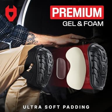 NoCry Professional Gel Knee Pads for Work with Soft Foam and Gel Cushion — Heavy Duty Cap, Reinforced Adjustable Straps, Military-Grade Rivets and Built-in Hang Loops — Perfect for Construction - Image 5