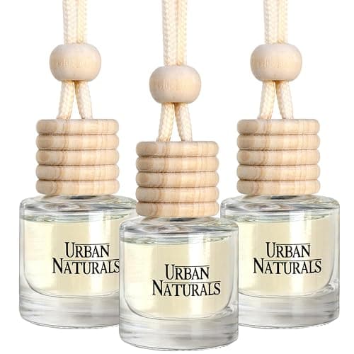 Urban Naturals Car Air Freshener Diffuser 3 Pack - Tropical Escape Essentials Scent, 45+ Days Long Lasting Fragrance, Made in USA, Glass & Wood, Hanging Design + Vent Cip, Easy to Use - Image 1