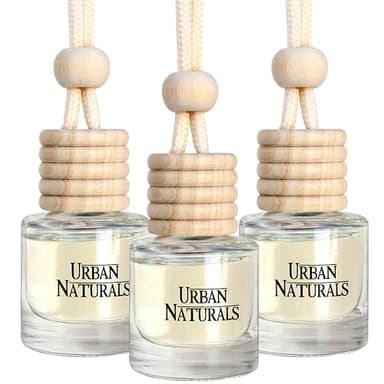 Urban Naturals Car Air Freshener Diffuser 3 Pack - Tropical Escape Essentials Scent, 45+ Days Long Lasting Fragrance, Made in USA, Glass & Wood, Hanging Design + Vent Cip, Easy to Use - Image 1
