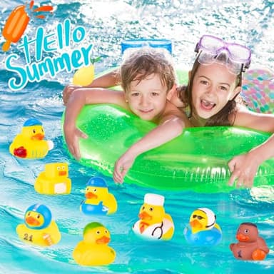 110 Packs Rubber Ducks in Bulk Assortment Jeep Ducks for Ducking, Small Rubber Duckies for Toddler Baby Bath Toys Floater Rubber Duck Bath Pool Toys Kids Party Favors with Mesh Carry Bag - Image 4