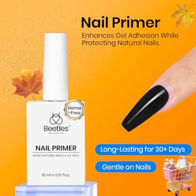 Beetles 15ml Nail Dehydrator and Primer - Acid Free & Hema-Free Natural Prep Dehydrate and Bond Primer for Acrylic Fast Dry Nail Supplies Professional Salons Halloween Set - Image 2