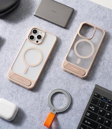 TORRAS for iPhone 16 Pro Max Case Translucent Natural Titanium Gold | Strong Magnetic & Seamless Stand, Fit for MagSafe, Military-Grade Drop Protection, Sturdy Adjustable Kickstand, Slim Matte Finish - Image 8