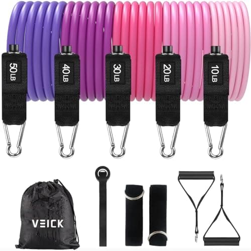 VEICK Resistance Bands, Exercise Bands, Workout Bands, Resistance Bands for Working Out with Handles for Men and Women, Exercising Bands for Fitness Weights Work Out at Home - Image 1