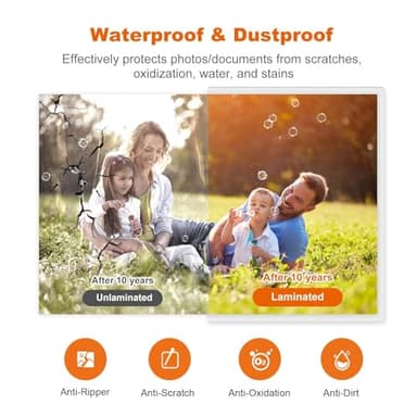 Bonsaii Laminator Machine, 9 Inch Laminators Machine with 50 Laminating Sheets, Laminator with Never Jam Technology for Doc/Posters/Photo, Simple Convenient for Home, Office and School - L418-C Grey - Image 8