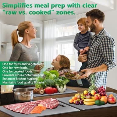 Titanium Cutting Boards for Kitchen [Set of 3], Double Sided Pure Titanium Cutting Board | Easy to Clean | Dishwasher Safe | Food-Grade Raw & Cooked Foods or Outdoor Camping Chopping Board - Image 8