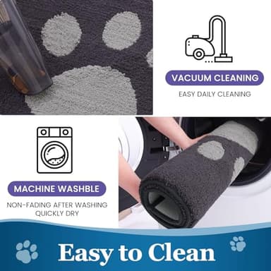 Buganda Dog Door Mat for Muddy Paws, Absorbent Dirt Trapper Washable Indoor Doormats, Non Slip Low-Profile Mud Mat for Dogs, Front Entrance Doormat for Inside Floor (30x20 Inches, Dark Grey) - Image 7