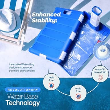 Play22 Swimming Pool Basketball Hoop - 4 Adjustable Height - Revolutionary Base and Storage System, Large Backboard 33"x 54", Pool Toys Basketball Game, Includes 2 Balls and Pump - Image 5