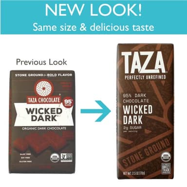 Taza Chocolate Organic Amaze Bar 80% Stone Ground, Cacao Crunch, 2.5 Ounce (10 Count), Vegan - Image 4