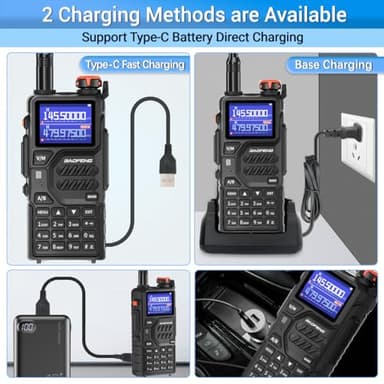 BAOFENG Radio Ham Radio Handheld K5Plus 10W Long Range Rechargeable NOAA Weather Receiver 5RM UV32 Tactical Two Way Radio Walkie Talkie for Adults with USB-C Charging for Hunting Survival Gear,2Pack - Image 5