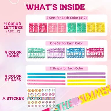 Dupamind Art & Craft Kits for Kids, DIY Friendship Bracelet Making Kit for Girls, Jewelry Making with Charm & Sticker, Birthday Gifts for Ages 4-12, Toy for Ages 4, 5, 6, 7, 8, 9, 10, 11, 12 Years Old - Image 3