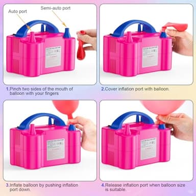 Motorenbau Electric Balloon Pump, Portable Electric Balloon Blower Machine Balloon Air Pump, Dual Nozzle 110V 600W Balloon Inflator for Party Decoration Christmas Birthday - Image 3