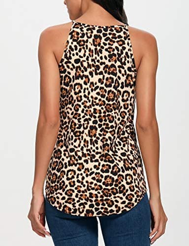 LouKeith Womens Tanks Tops Yoga Workout Running Halter Sleeveless Racerback Casual Shirts Leopard L - Image 4