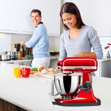 Sliding Mat for Kitchen aid 4.5-5 Qt Stand Mixer with 1Pc Cord Organizer and 3Pcs Attachment Holder for Kitchen Appliance Slider Counter, Sliding Tray,Moving Tray(Black) - Image 8