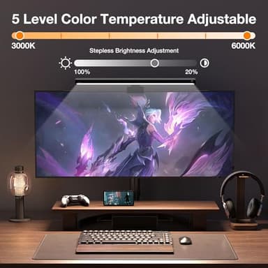 BlitzMax LED Screen Light Bar, Stepless Dimming Monitor Lamp for Desk Office Home Game, No Screen Glare/Touch Control/Space Saving/USB Powered - Image 2