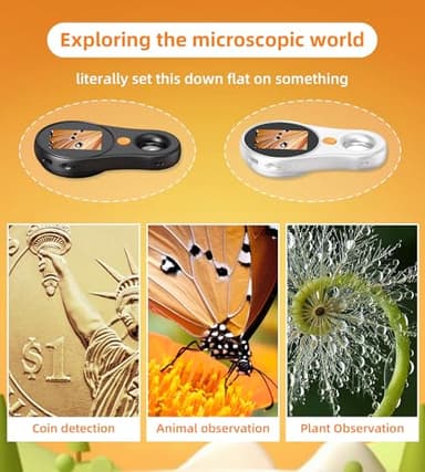 Digital Microscope Handheld 2.0 inch IPS Color Screen,Portable Digital Magnifying Glass 500x,Marco Microscopes,uilt-in 8LED Lights,USB Compatible with PC Windows, Mac OS - Image 4