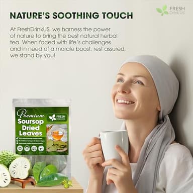 FreshDrinkUS, 75+ Premium Soursop Graviola Dried Leaves Tea, Natural Whole Leaves, Wildcrafted, Hoja De Guanabana, Soursop/Guanabana/Graviola Tea, No Sugar/Gluten/Caffeine/Non GMO, Vegan - Image 8