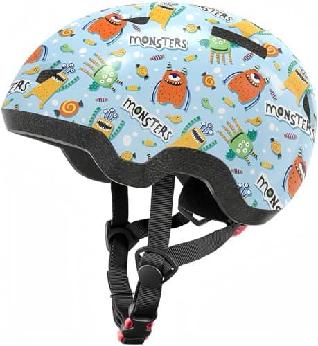Toddler Bike Helmet for Boys and Girls, Adjustable Kids Helmets from Infant/Baby to Children, 1/2/3/4/5/6/7/8 Years Old-Blue Monster XS - Image 1