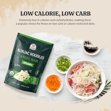 52USA Organic Konjac Shirataki Noodle, Low Carb Pasta 52.8 Oz (1500 g), Angel Hair, Fettuccine, USDA Organic Healthy Spaghetti Noodles (3 Variety - 6 Pack Inside), Keto and Paleo Friendly, Low Calorie, Sugar Free, Vegan, Ready to Eat - Image 5