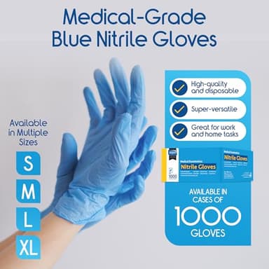 Inspire Nitrile Exam Gloves | The Original Quality Stretch Blue | 4.5 Disposable Gloves Latex Free Medical EMT (Light Blue Large) - Image 2