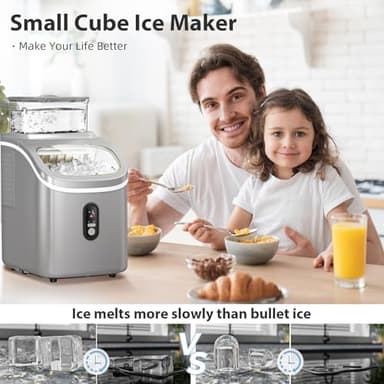 Electactic Countertop Ice Cube Maker Machine with External Water Tank,16Pcs/5Mins,34Lbs/Day,2 Ways to Add Water,Portable Compact Small Ice Maker with Self-Cleaning,Perfect for Home/Kitchen/Camping/RV - Image 3