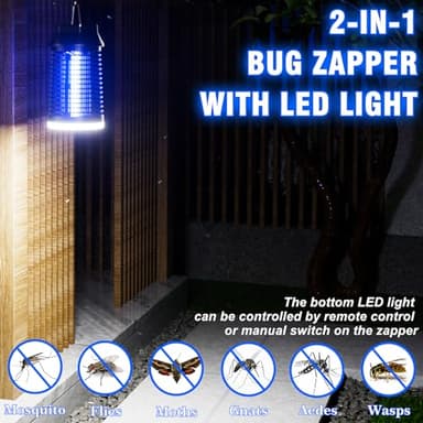 Electric Bug Zapper, Outdoor & Indoor Mosquito Killer with LED Light, Waterproof Fly Trap & Insect Catcher, Plug-in Insect Repellent for Outside, Patio, Garage, Home, and Garden - Image 2