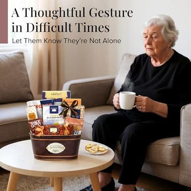 Broadway Basketeers Sympathy Care Package Gift Basket of Chocolates & Sweets.Send Condolences & Well Wishes with Beautiful Basket Enjoy Large Assortment of Sweets & Savory,Perfect for Mom Dad Friends - Image 5